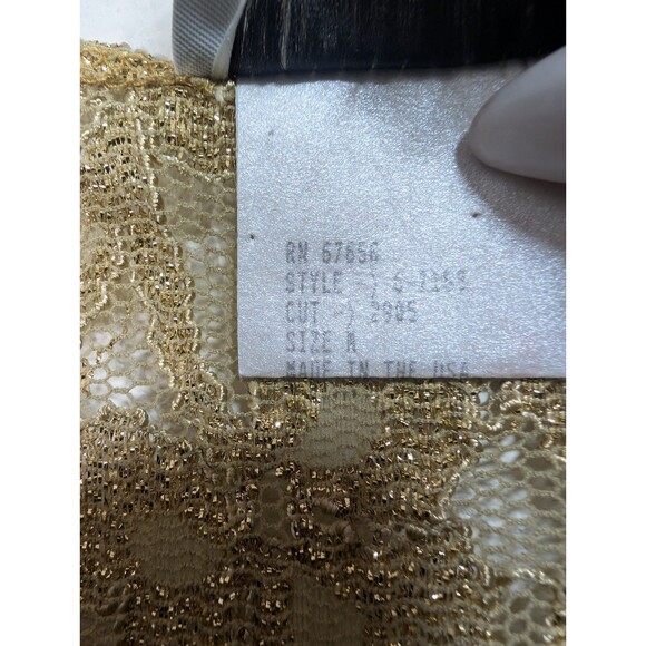 Vintage Y2K Lace Top Gold Mesh Boho Fairy Cyber Glam Romantic Ethereal Goddess - Picture 13 of 14